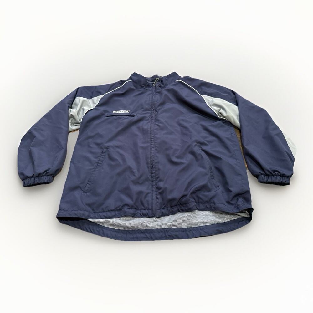 Vintage Reebok CCM Mens Blue Full Zip Hockey Warmup Windbreaker Jacket Size XL